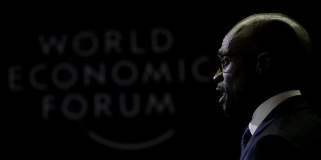 Finance Minister Malusi Gigaba speaks to journalists at the World Economic Forum on Africa 2017 meeting in Durban, South Africa, May 3, 2017.