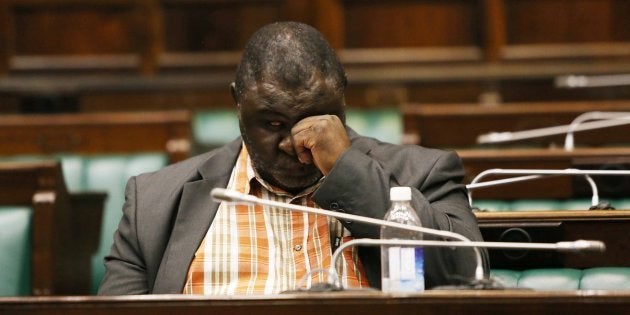 He's gone, who's next? Former SABC board chairman Professor Mbulaheni Maghuve during the Parliamentary inquiry into the SABC board in December, shortly before he resigned.