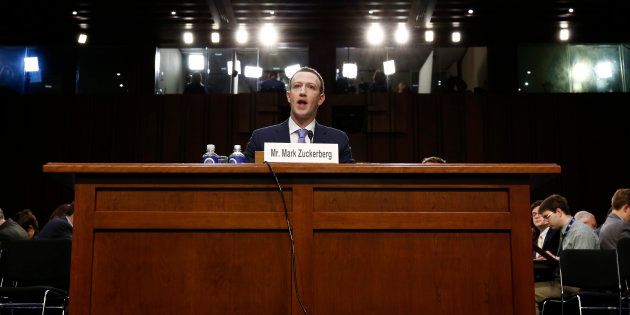 Facebook CEO Mark Zuckerberg testifies before a Senate Judiciary and Commerce Committees joint hearing regarding the company?s use and protection of user data on Capitol Hill in Washington, U.S., April 10, 2018.