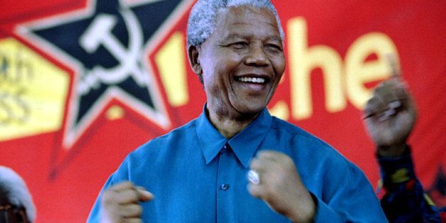 Former president Nelson Mandela dances at a previous congress of the SA Communist Party (SACP). Mandela at the time said there was a unique relationship between the ANC and the SACP, as the two groups fought side by side for decades against apartheid.