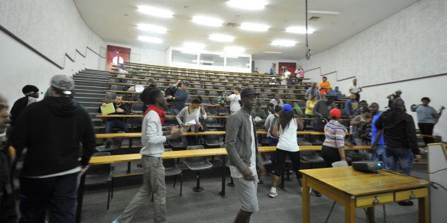 Classes are disrupted at the Cape Peninsula University of Technology during the #FeesMustFall protests on October 3, 2016.