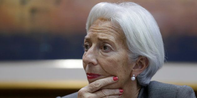 Christine Lagarde, Managing Director of the International Monetary Fund (IMF), looks on during a news conference at Paraguayan Central Bank in Asuncion, Paraguay March 14, 2018.