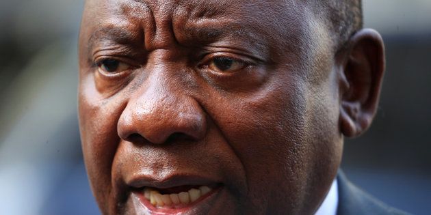 President Cyril Ramaphosa speaks after his meeting with Britain's prime minister Theresa May in Downing Street, London. April 17, 2018.