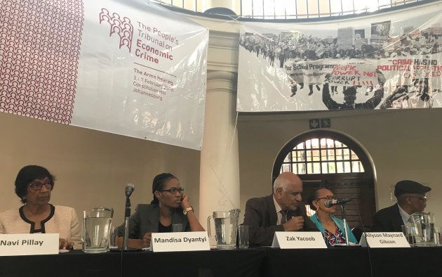 Panel of adjudicators at the People's Tribunal on Economic Crime between 3 and 7 February 2018 at Constitution Hill, Johannesburg.