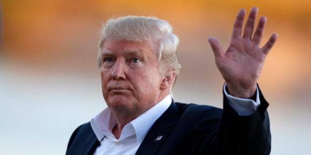 US President Donald Trump at the Presidents Cup at Liberty National Golf Club.