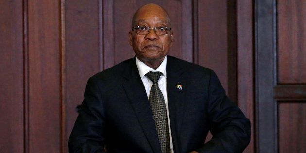 President Jacob Zuma looks on during the swearing in of new cabinet ministers following a reshuffle that replaced Pravin Gordhan as finance minister in Pretoria, South Africa, March 31, 2017.