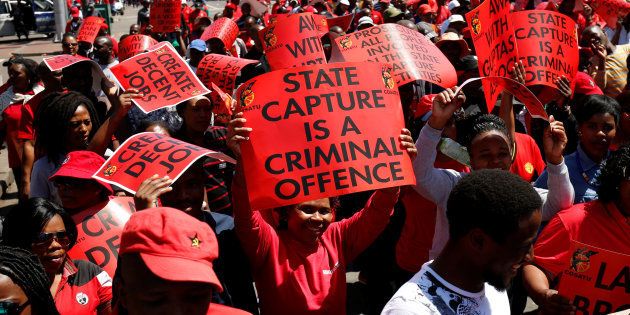 Cosatu and SACP members marching against state capture and corruption shouted racist abuse at elected official Michael Sun, who had come to receive their memorandum.