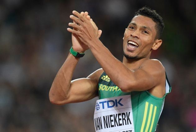 Wayde van Niekerk after winning the 200m silver at the World Athletics Championships in August (Toby Melville/Reuters)