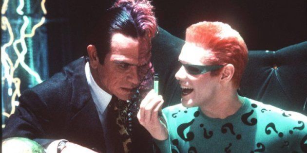Jim Carrey and Tommy Lee Jones in 'Batman Forever'.