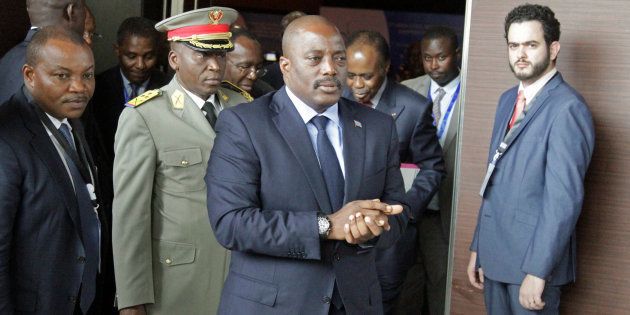Democratic Republic of Congo's President Joseph Kabila arrives for a southern and central African leaders' meeting to discuss the political crisis in the Democratic Republic of Congo in Luanda, Angola, October 26, 2016.