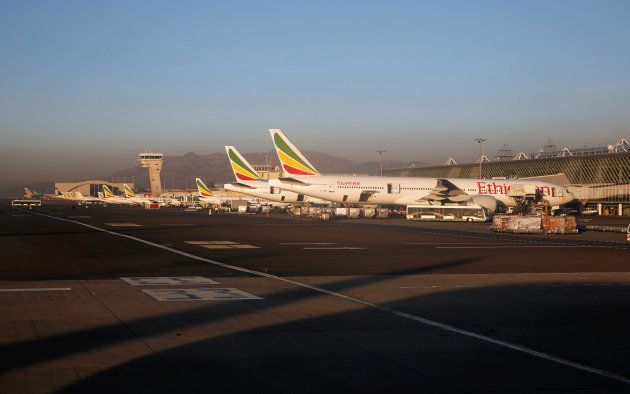 Ethiopian Airline planes are seen parked at the Bole International Airport in Ethiopia's capital Addis Ababa, January 26, 2017. Picture taken January 26, 2017. REUTERS/Amr Abdallah Dalsh