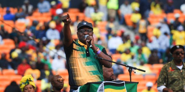 ANC Gauteng deputy chairperson; David Makhura speaks during the Gauteng ANC manifesto launch at FNB Stadium on June 04, 2016 in Johannesburg.