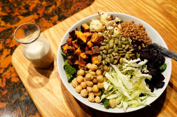 BRUNSWICK, ME - NOVEMBER, 15: Roasted Winter Buddha Bowl. Green Plate Special Tuesday, November 15, 2016. (Photo by Shawn Patrick Ouellette/Portland Press Herald via Getty Images)