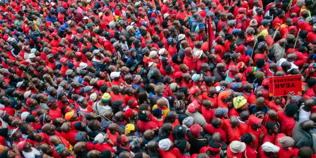 Members of the National Union of Metalworkers (NUMSA) march on the first day of a nationwide strike in Johannesburg July 1, 2014.