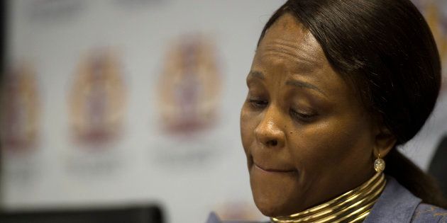 Public Protector Busisiwe Mkhwebane during a media briefing to mark 100 days in office on February 2 2017 in Pretoria, South Africa.