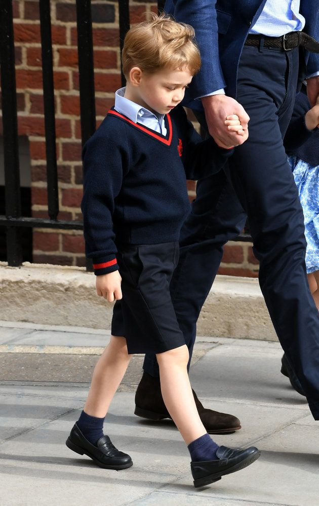 Prince George enters the Lindo Wing at St Mary's Hospital in Paddington, London.