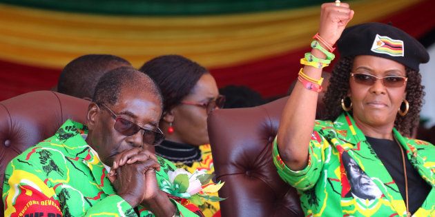 Zimbabwean President Robert Mugabe and his wife Grace Mugabe.