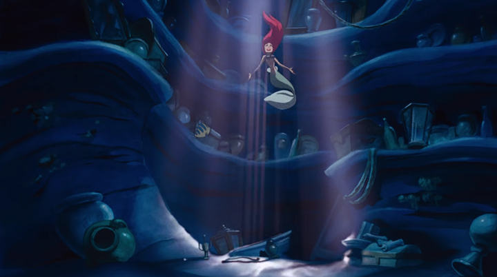 Ariel hides gadgets and gizmos a plenty in her undersea storage space.