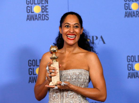 Actress Tracee Ellis Ross holds the award for Best Performance by an Actress in a Television Series - Musical or Comedy for "Black-ish" during the 74th Annual Golden Globe Awards in Beverly Hills, California, U.S., January 8, 2017. REUTERS/Mario Anzuoni