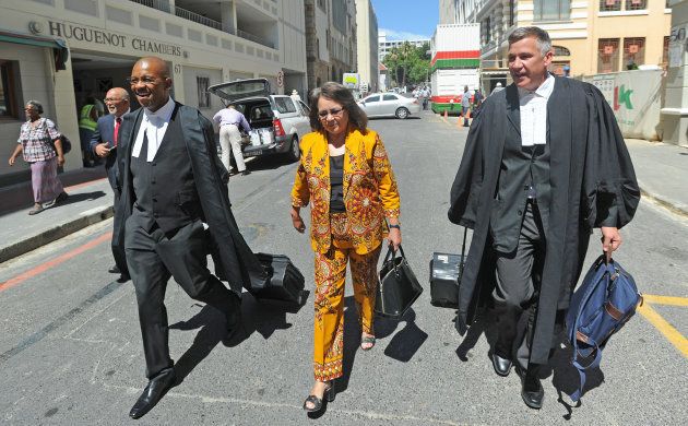 Patricia de Lille and her legal team outside court before the case between De Lille and the DA. February 13, 2018.