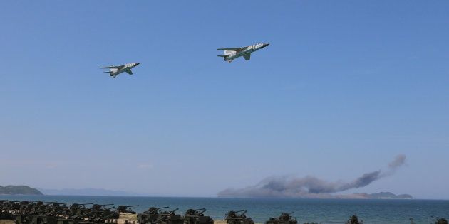 Jets perform a flyby after a live-fire