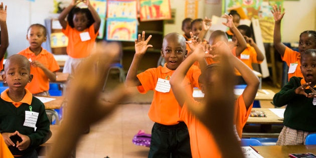 Grade 1 learners of Oost-Eind Primary School on their first day at school on January 11, 2017 in Pretoria, South Africa. Millions of pupils flocked back to schools as the 2017 school year commences in South Africa.