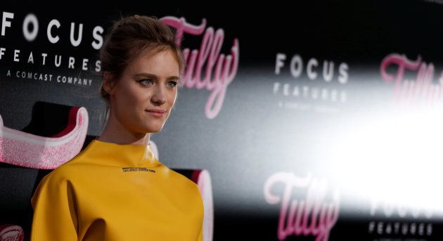 Mackenzie Davis, who plays the night nanny, poses at the premiere for "Tully" in Los Angeles on April 18, 2018.