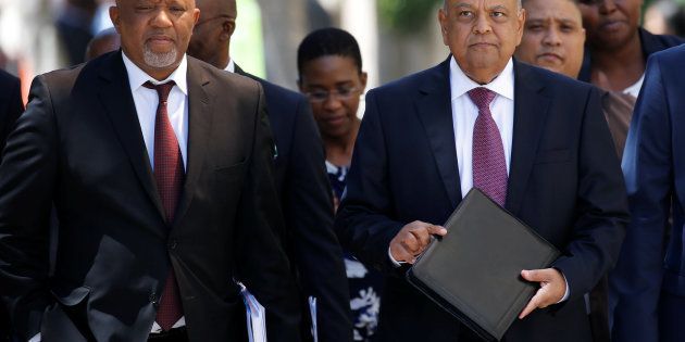 Former minister of finance Pravin Gordhan (right) and his former deputy, Mcebisi Jonas.