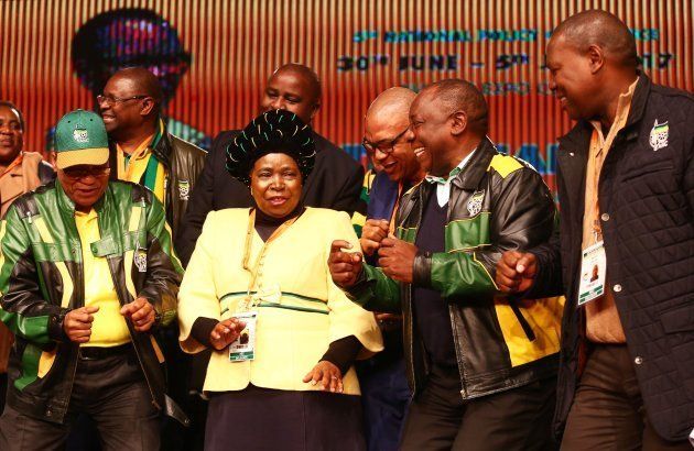 Nkosazana Dlamini-Zuma (second from left), Deputy President Cyril Ramaphosa (second from right) and Zweli Mkhoza (far right) will have to redefine their relationship with President Jacob Zuma