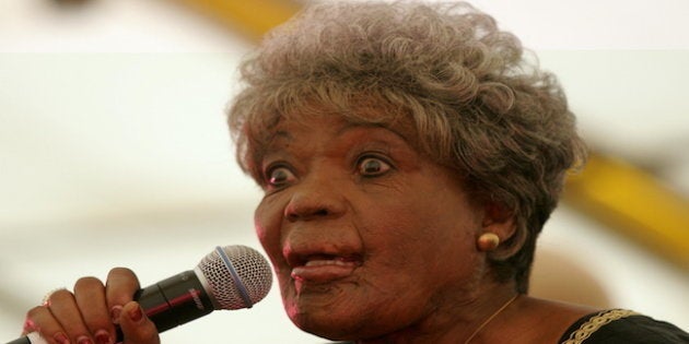 This is Thandi Klaasen performing in February 2006 at Sophiatown Park, during the official ceremony to change the suburb's name from Triomf back to its original name of Sophiatown, the name it had before the forced removals during apartheid. Klaasen was originally from Sophiatown herself.