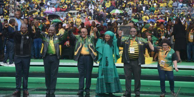 The ANC top six during the party's 105th birthday celebrations.