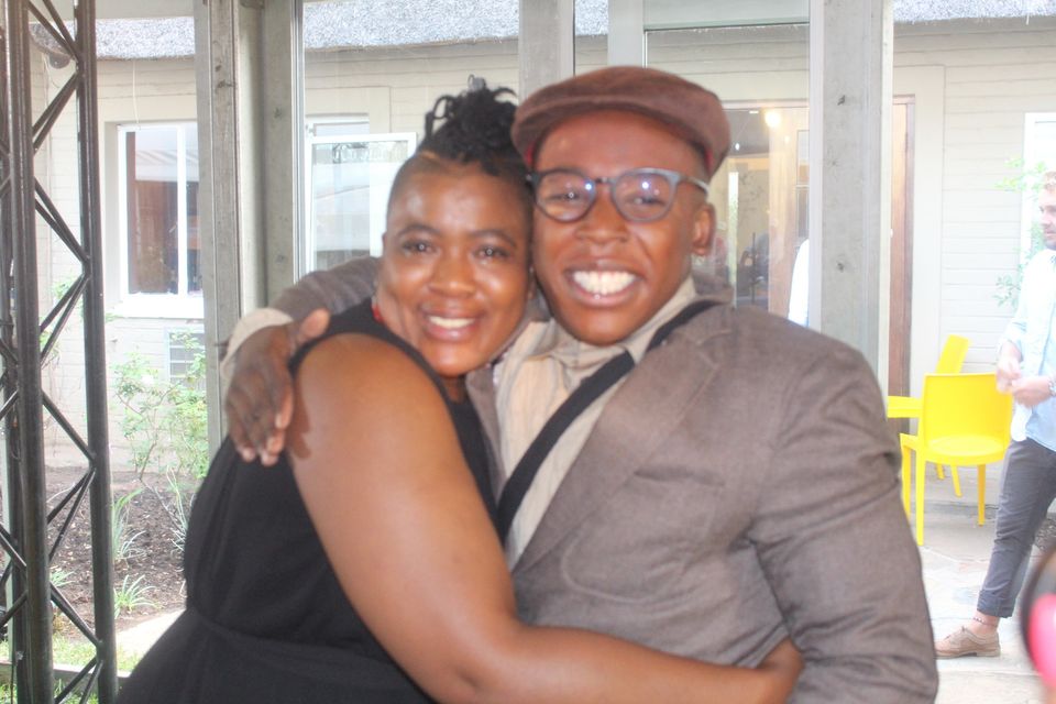 Thandiswa Mazwai with her brother, Langalibalele Mazwai.
