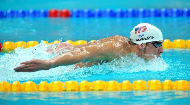 USA's Micheal Phelps in action in his heat of the Men's 400m individual medley (Photo by Tony Marshall - EMPICS/PA Images via Getty Images)