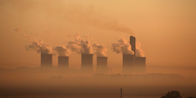 Steam rises at sunrise from the Lethabo power station near Sasolburg, a coal-fired power station owned by state power utility Eskom.