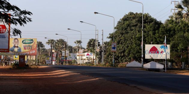 An empty road is seen a day after President Jammeh's mandate expired, in Banjul, Gambia, on January 19, 2017.