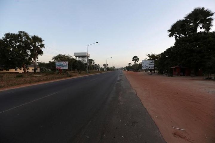 An empty road is seen a day after President Jammeh's mandate expired, in Banjul, Gambia. January 19, 2017.