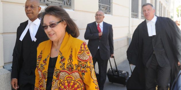 Patricia de Lille and her legal team are seen outside court before the case between Patricia de Lille and the DA at the Western Cape High Court on February 13, 2018 in Cape Town.