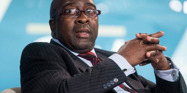 South African Finance Minister Nhlanhla Nene takes part in a discussion on