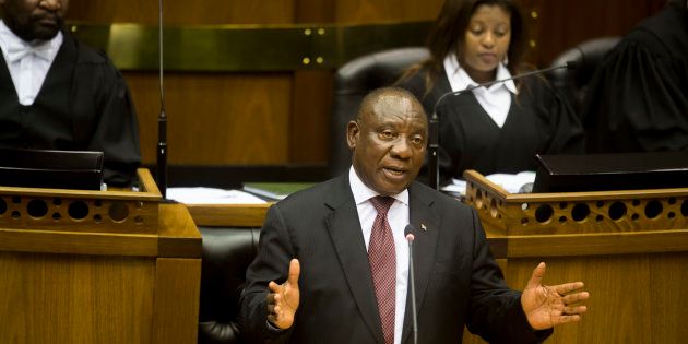 President Cyril Ramaphosa responds during his Question and Answer session in Parliament on March 14, 2018 in Cape Town.