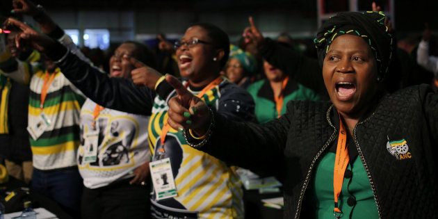 Delegates sing during the African National Congress 5th National Policy Conference at the Nasrec Expo Centre in Soweto, South Africa June 30, 2017.