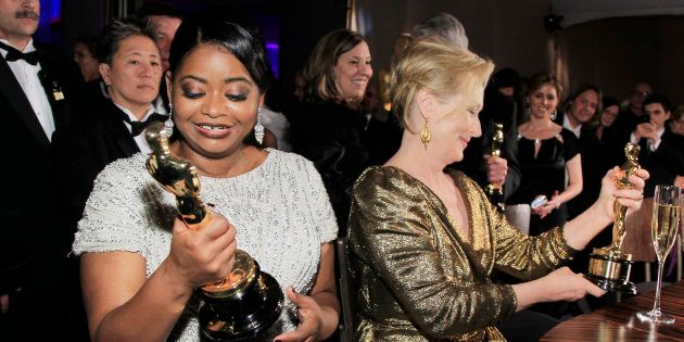 Octavia Spencer (L) , Best Supporting Actress winner for