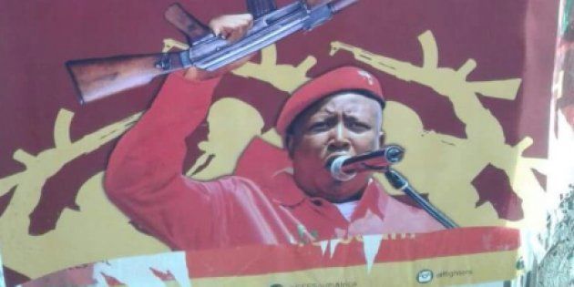 The EFF alleges that this is not their own poster but a fake created under the ANC's election War Room strategy.