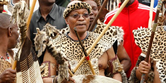 South African President Jacob Zuma arrives for his traditional wedding to Tobeka Madiba, his fifth wife, at the village of Nkandla in northern KwaZulu-Natal January 4, 2010.