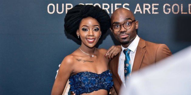 Thuso Mbedu and Musa Mthombeni on the Safta red carpet at Sun City in March.