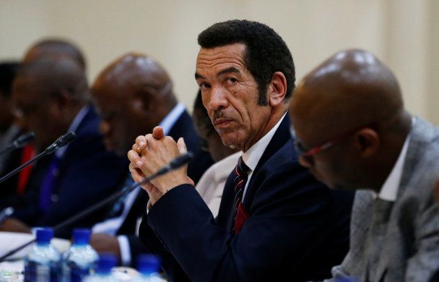 Khama looks on during the Botswana-South Africa Binational Commission (BNC) in Pretoria. November 11 2016.
