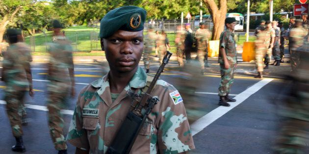 Members of the South African National Defence Force.