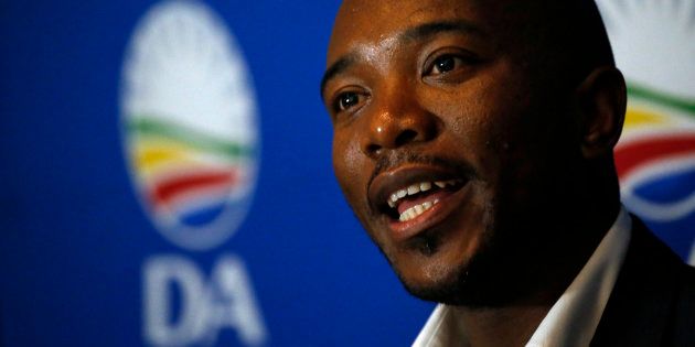 Leader of the DA Mmusi Maimane speaks during a news conference in Johannesburg. April 1 2016.