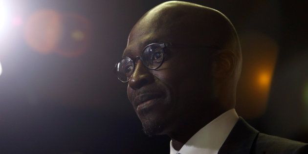 South African Finance Minister Malusi Gigaba speaks to journalists at the World Economic Forum on Africa 2017 meeting in Durban, South Africa, May 3, 2017. REUTERS/Rogan Ward