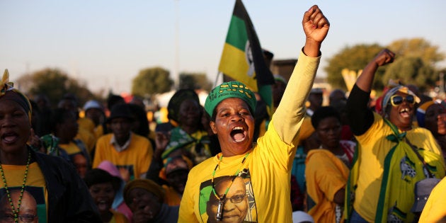 Supporters of the African National Congress during the ANC's local government election campaign in Atteridgeville, Tshwane, in July 2016.