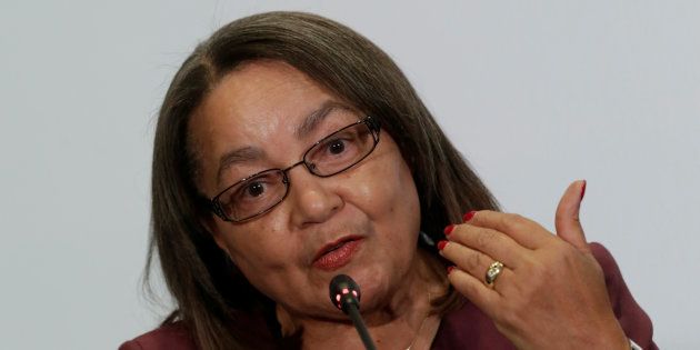 Cape Town Mayor Patricia De Lille speaks to the media during a news conference at the C40 Mayors Summit at a hotel in Mexico City, Mexico December 2, 2016. REUTERS/Henry Romero